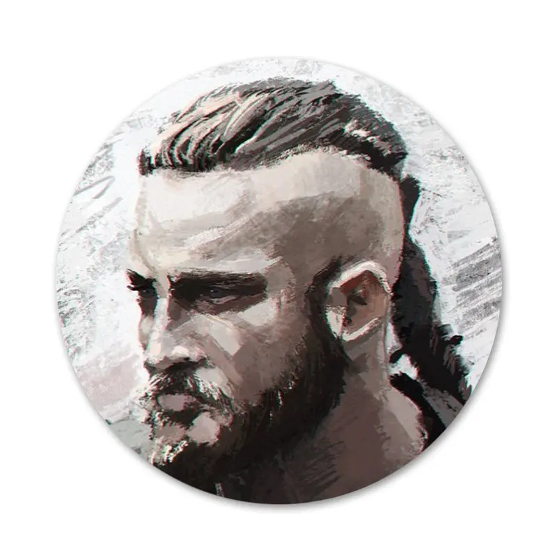 58 мм Рагнар Лодброк Викинги значок на булавке декоративные Броши Металлические