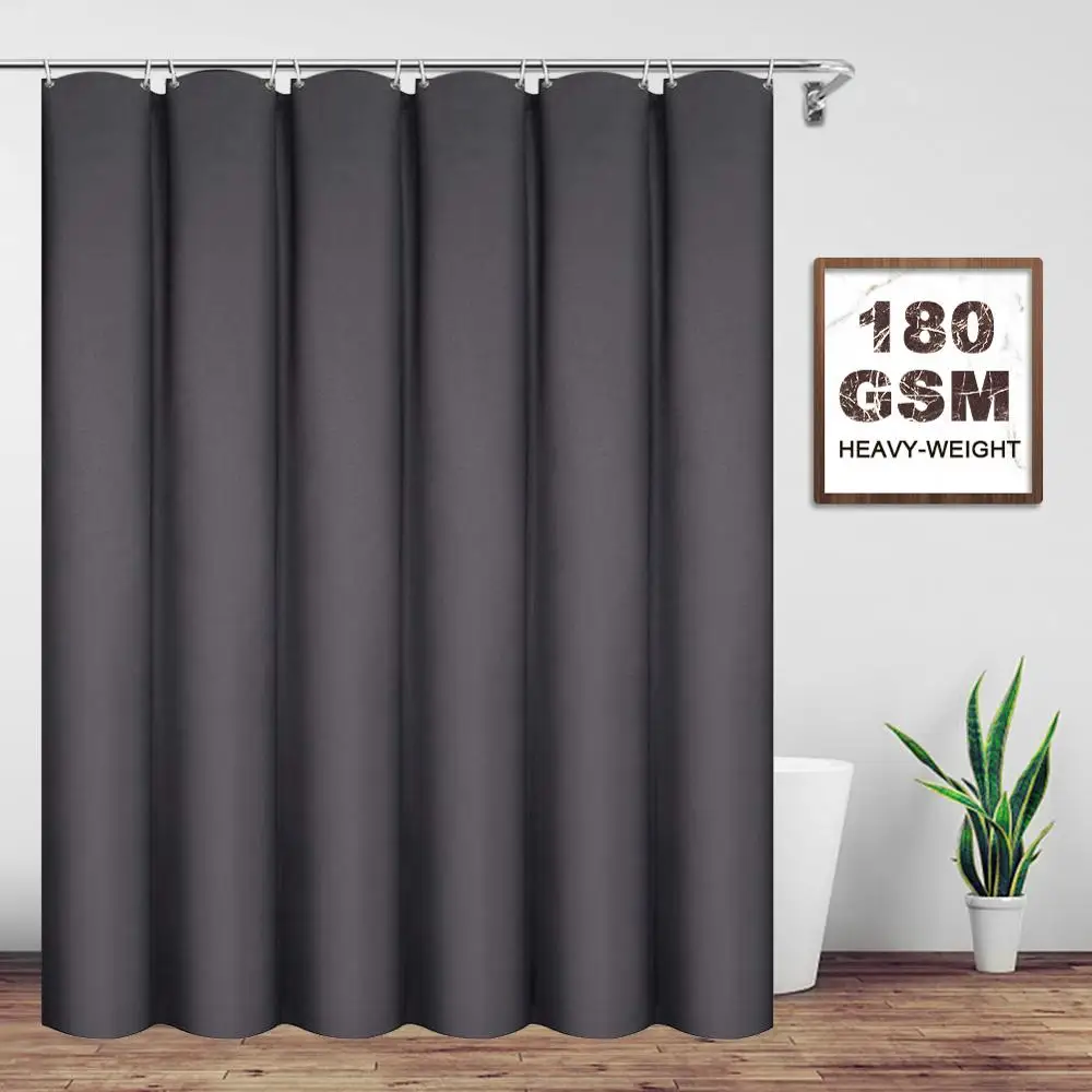 Dark Grey VCVCOO белая занавеска для душа для отеля Толстая однотонная Водонепроницаемая занавеска для ванной без плесени занавеска для ванной s перегородка занавеска для душа s - Цвет: Dark Grey