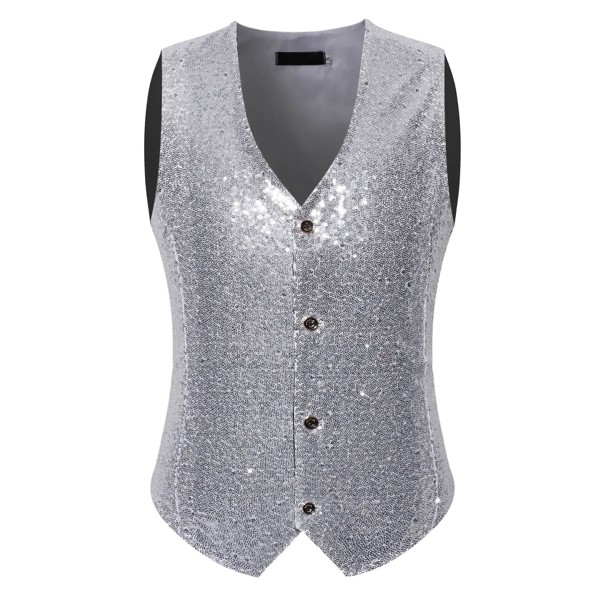 

2021 Men's Fashion Dance Performance Sequins Loose Vest