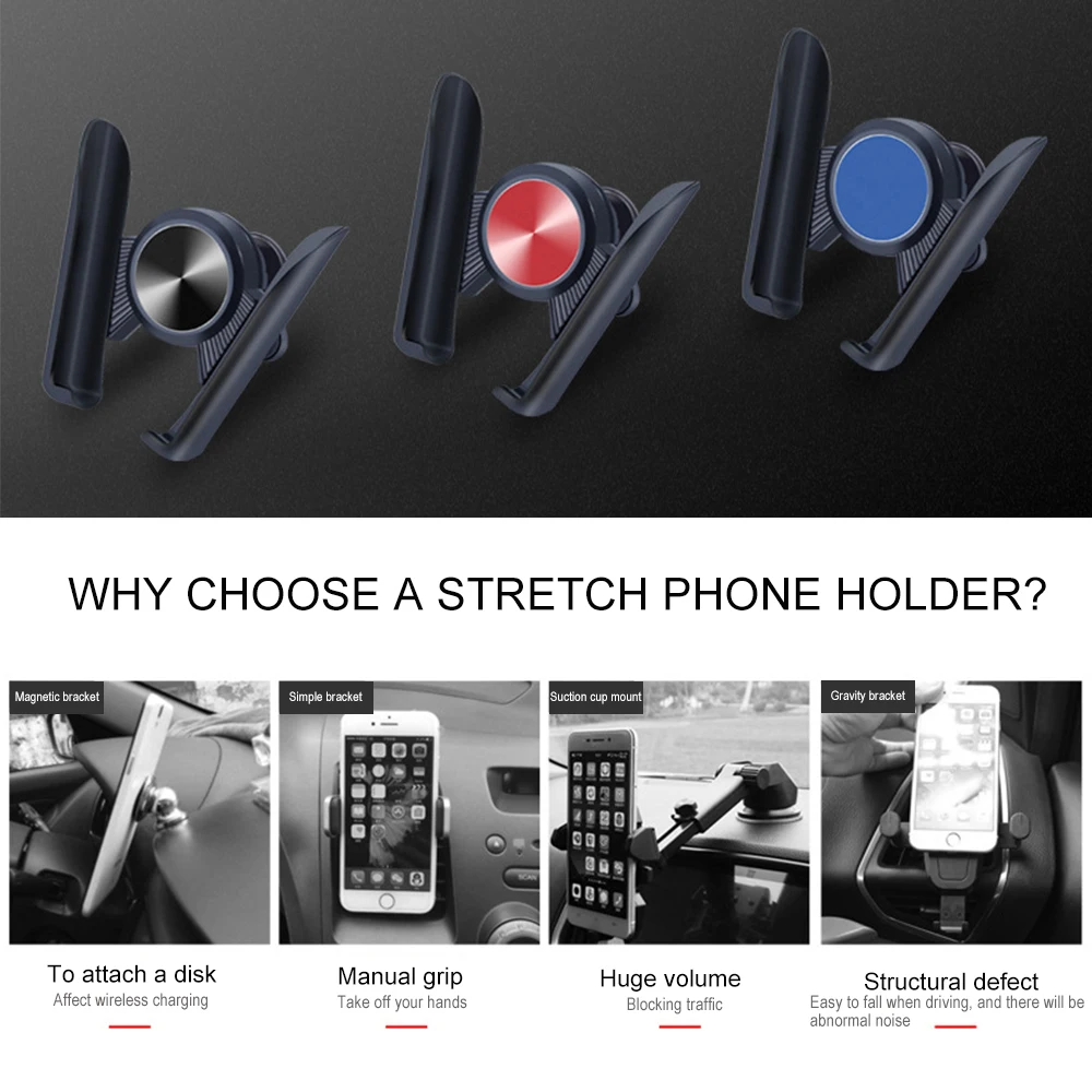 360 Вращающийся Автомобильный держатель для телефона портативный воздушный