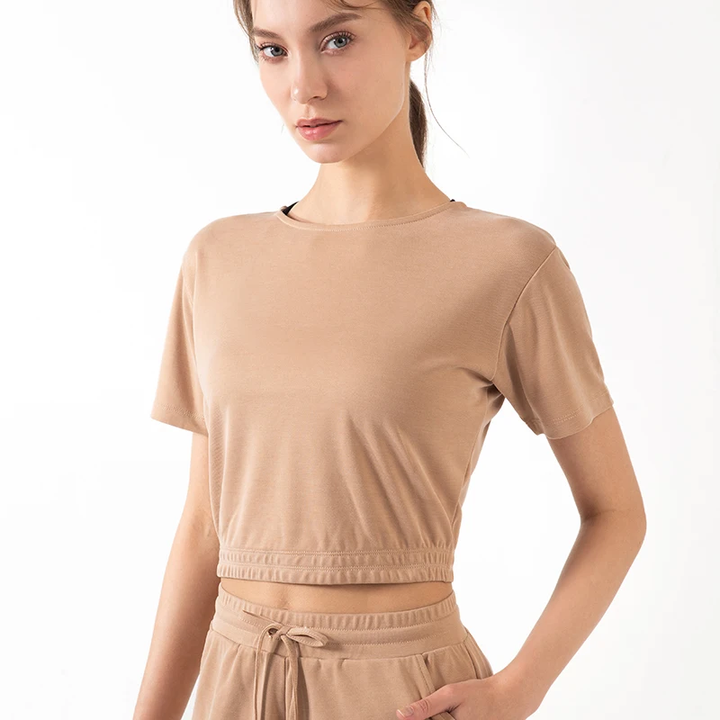 

Новые поступления, Короткие топы BRAVE с коротким рукавом для тренажерного зала, женская Свободная блузка для фитнеса, тренировок, отдыха, йог...