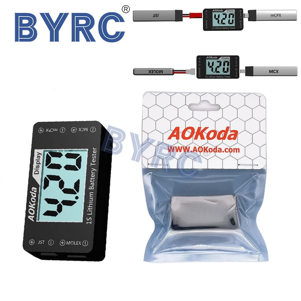AOKoda AOK 041 1S тестер литиевой батареи индикатор для проверки JST MOLEX mCPX MCX Штекерный