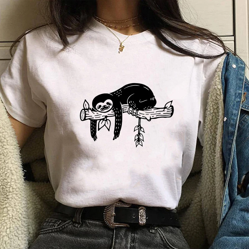 

Creative Line Graphic T Shirts Women Harajuku Ulzzang Casual Female T-shirt Summer White Top Tee Korean Abstract Simple Tshirt