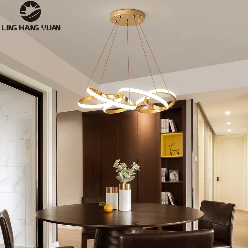 

Gold Modern Led Pendant Light Decoration Chandelier Pendant Lamp for Dining room Kitchen Living room Bedroom Hanging Lighting