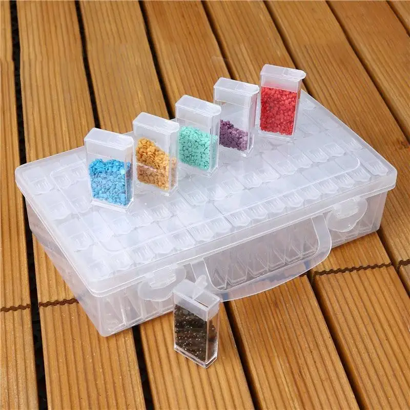 

42/64 Cells 5D DIY Diamond Painting Tools Beads Container Rhinestones Storage Box Diamond Painting Accessories Tools Organizer