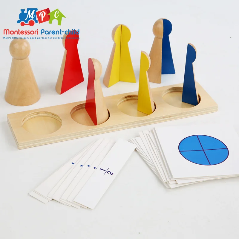 

Fractions Kids Early Education Math Wooden Toy Card Learning Educational Toys Thinking Training Gift for Kids
