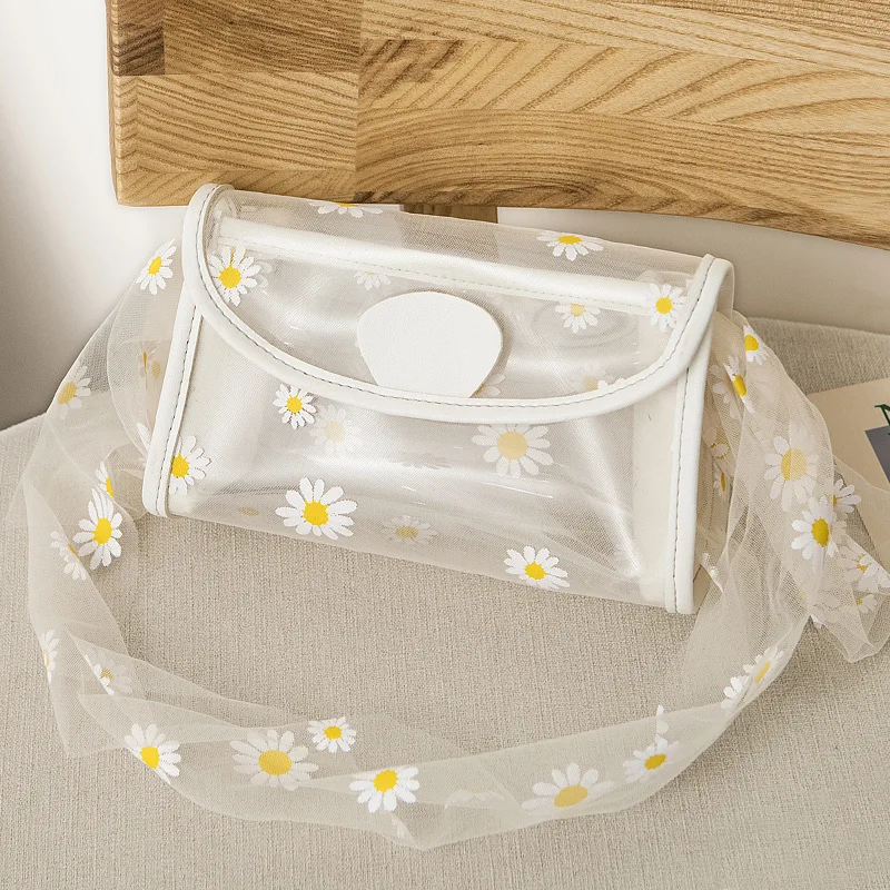 

Women's Daisy Shoulder Bag Flower Jelly Shoulder Bag 2020 Summer and Autumn Korean Version New Personality Mobile Phone Bag