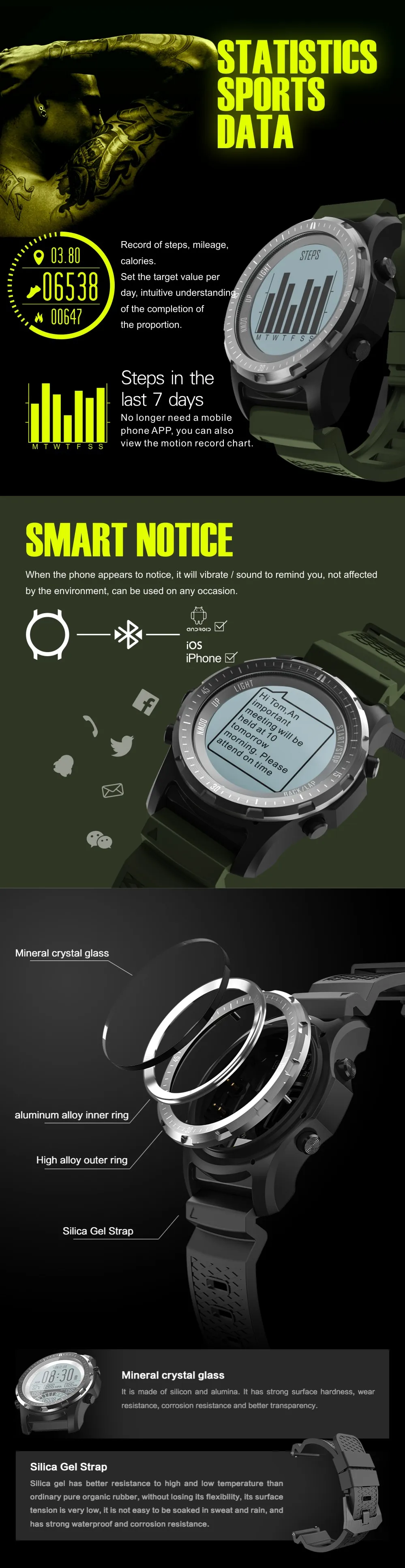 Imosi Смарт-часы S966 Поддержка G-датчик GPS Smart уведомления спортивный режим наручные смарт-телефон для ios и Android PK S928