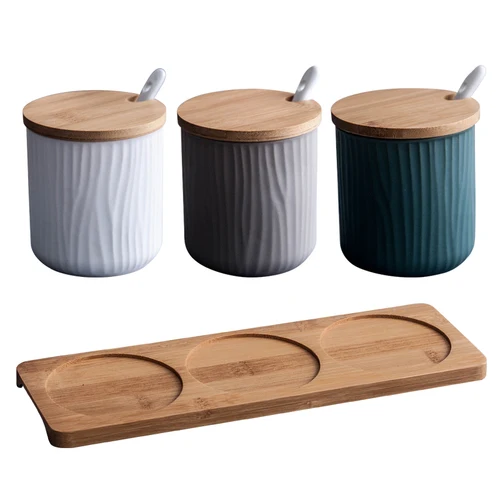 3PCS SET D Керамический горшок для приправ, креативная бутылка для хранения, Скандинавская Бытовая коробка для приправ, емкость для соли, кухонные принадлежности, комбинированный набор - Цвет: 3PCS SET D