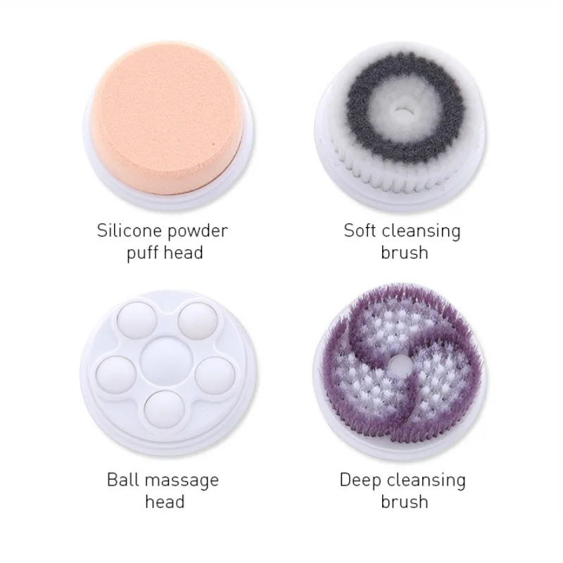 Ультразвуковая USB перезаряжаемая электрическая щетка для чистки лица 4 в 1