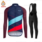2022 зимняя флисовая одежда для велоспорта, Мужская футболка с длинным рукавом, велосипедная одежда