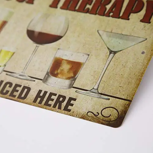 

Decor Bar Decor Metal Tin Sign Group Therapy Practiced Here 8"x12"