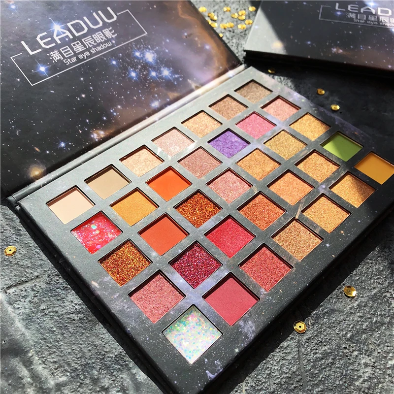 35 Color Diamond Holographic Eyeshadow Palette Shimmer Matte Creamy Metallic EyeShadow Pallete Glitter Pigmented Makeup Palette