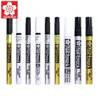 Sakura Pen-Touch Paint Marker 3 шт.лот золотистыйсеребристыйбелый 0,7 мм1 мм2 мм отметка на любом стеклетканиметалле