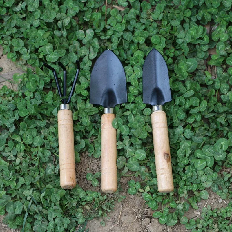 

3pcs Mini Gardening Plant Pot Gardening Tools Small Durable Shovel Rake Spade L