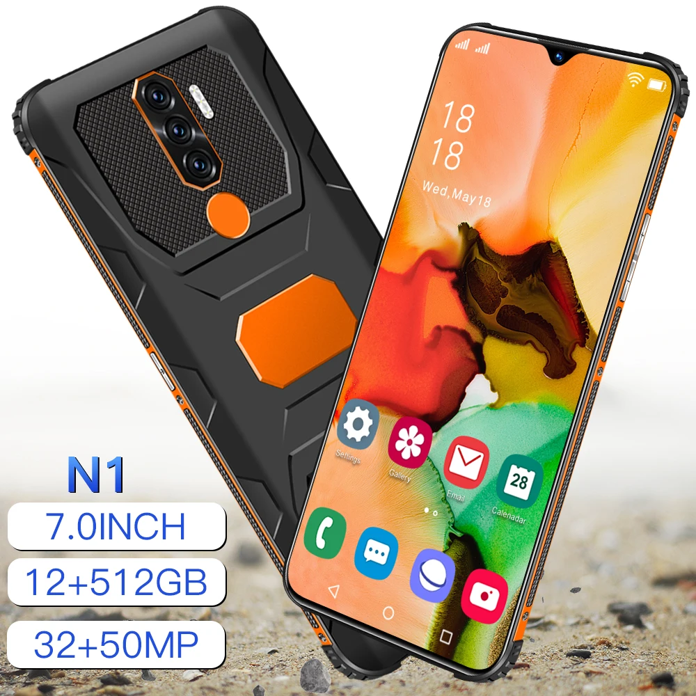 

2021 New N1 Perforated Screen Smartphones Qualcomm 888 12GB+512GB 32MP+50MP 6800mAh 5G Network Mobile Phone Android 11 Phones