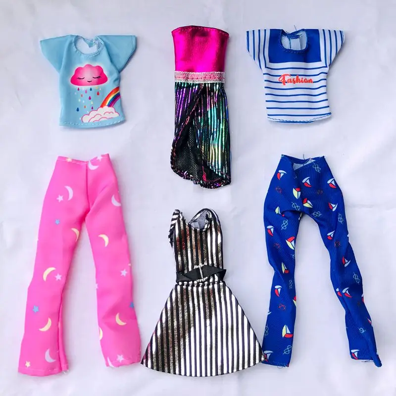 Fashion Mermaid Dress Free Shipping Doll Clothes Tops Pants Kids Toys Accessories Dress For Barbie Christmas Gifts Child Game