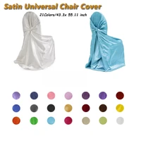 1 pcs dining room chair cover universal self tie satin chair covers chair slipcover satin case for chairs housse de chaise