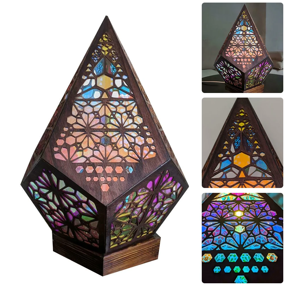Bohemian Table Decoration Lamps Indoor Lighting Colorful Mosaic Atmosphere Projector Night Light For Room Decor Dropshipping | Лампы и