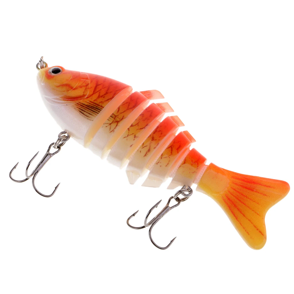 

Multi Sections 7 Segments Fishing Lure Treble Hook 3D Eyes Hard Baits