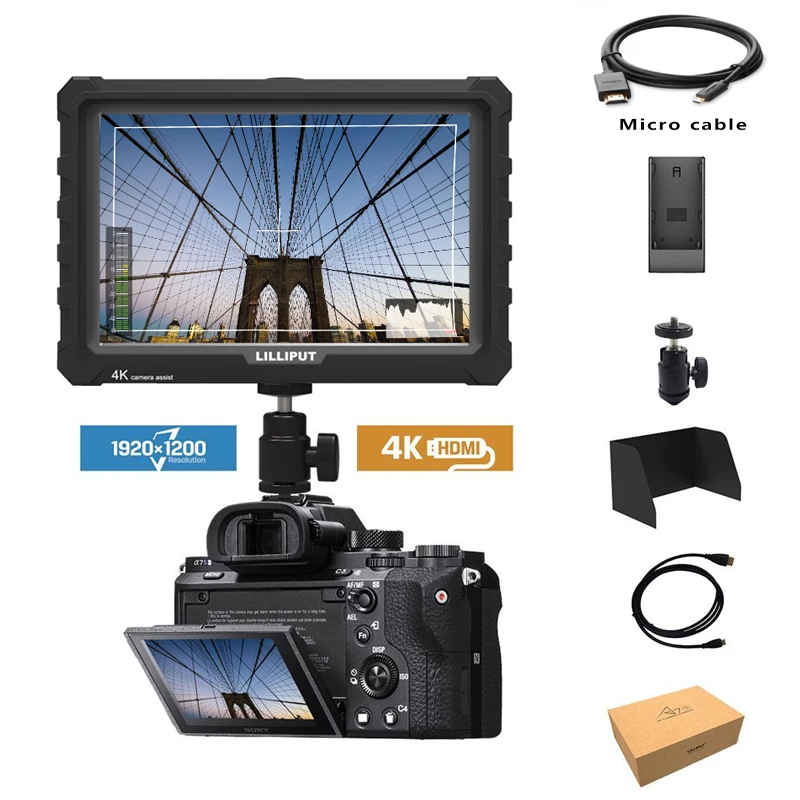 Внешний полевой монитор для камеры Lilliput A7s DSLR беззеркальной камеры|field monitor|hdmi