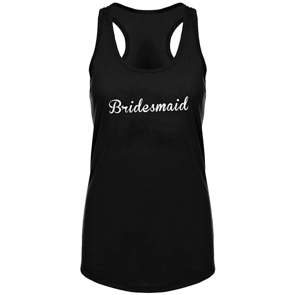 

Lyprerazy Women's The Bridesmaids Fitness Workout Racerback Tank Tops Summer Funny Letter Print Tank Top
