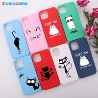 soft tpu colorful cartoons cute black cat phone case for iphone 11 12 pro max mini xs xr x 7 8p shockproof candy cover funda