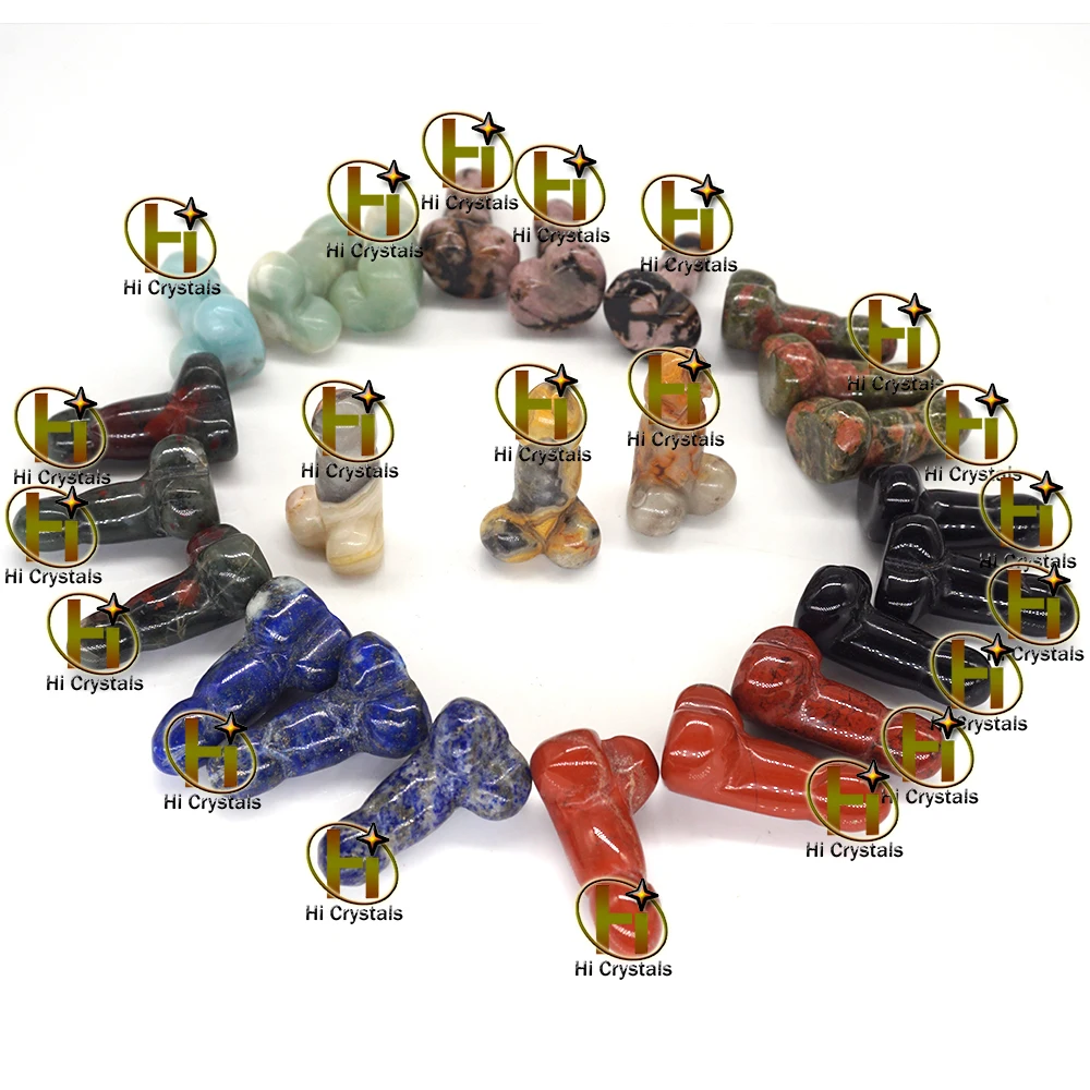 5 шт./лот 1 дюйм мини фигурка пениса натуральные камни резные поделки украшение из