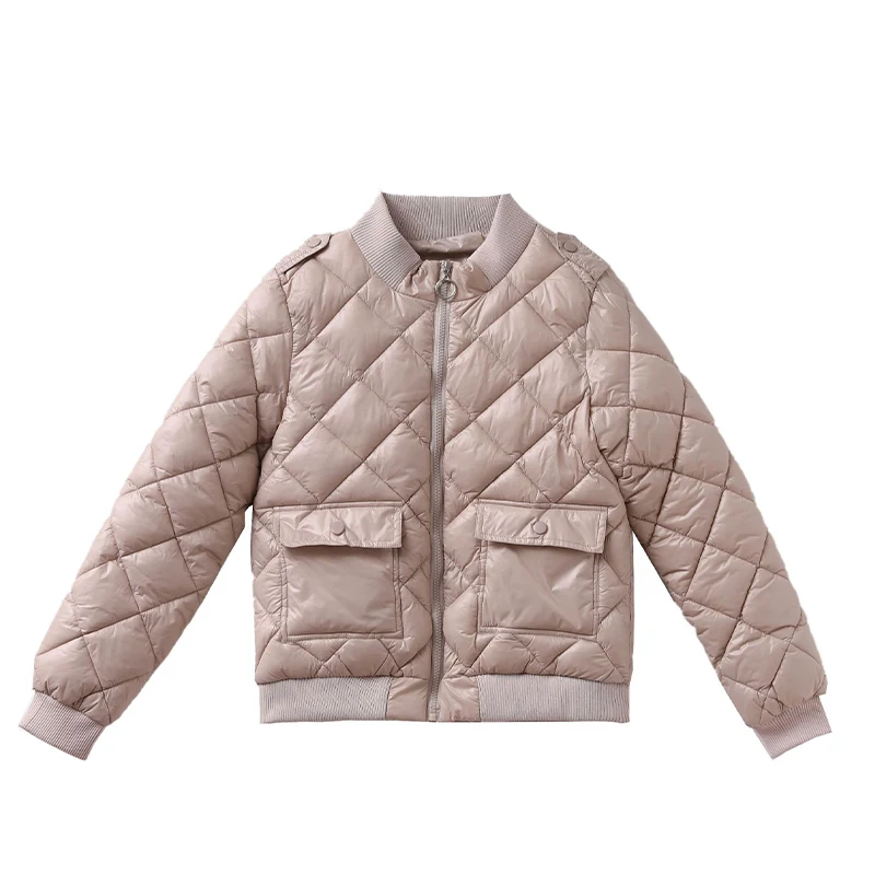 

Winter Thick Down Cotton Women's Parkas Long Sleeve O-neck Zipper Pocket Female Coats New Solid Streetwear Casual Ladies Parka