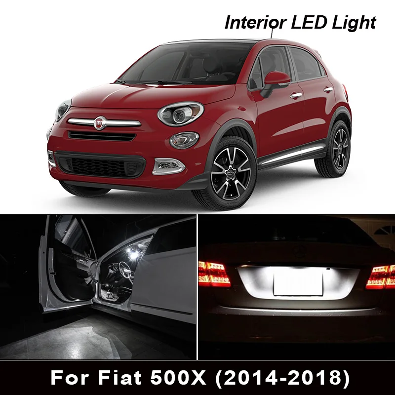 

BADEYA 12 шт. Canbus безошибочный фотосвет комплект для Fiat 500X 2014-2018 купольная карта для чтения багажника номерного знака Лампа