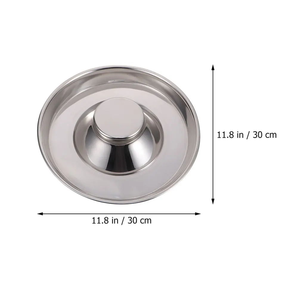 

1pc Practical Thickened Pet Bowl Stainless Steel Pet Feeder Food Feeding Basin