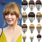 Синтетический парик MANWEI с короткими прямыми челками, прямой натуральный женский термостойкий парик с зажимом для волос