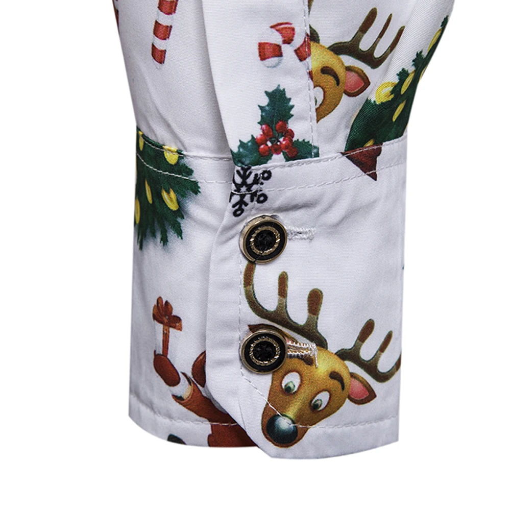 Мужская рубашка одежда мужские рождественские носки с отложным воротником и