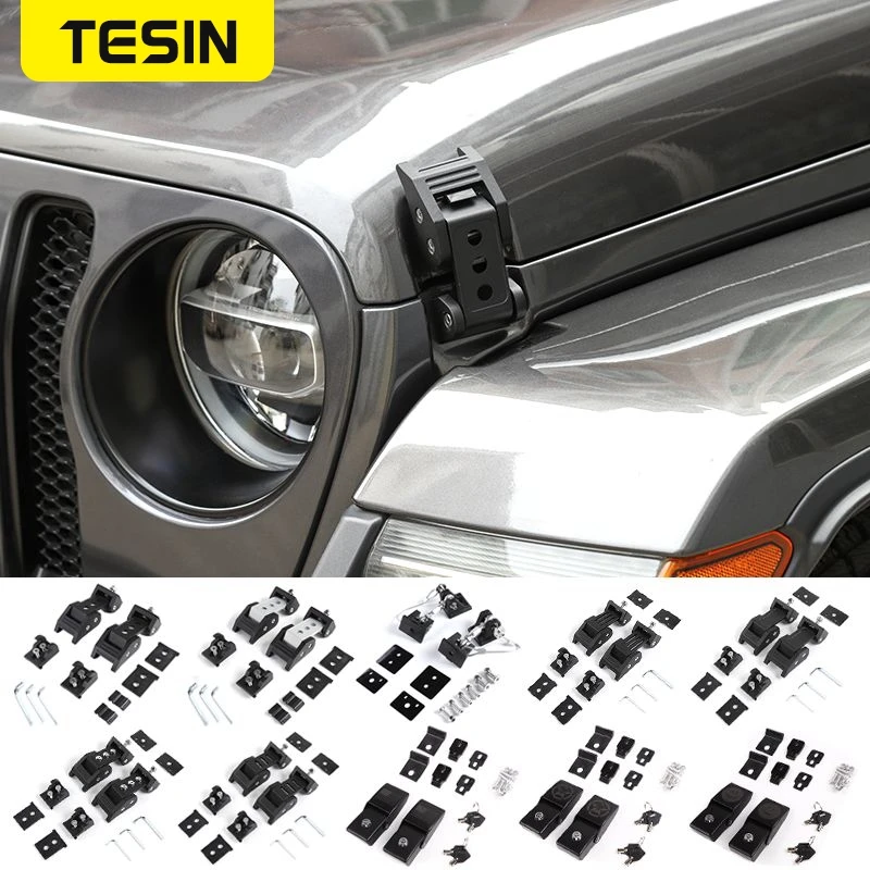 

TESIN Car Lock Hood Latch Catch for Jeep Wrangler JL 2018+Car Engine Lock Cover Accessories for Jeep Wrangler Gladiator JT 2018+