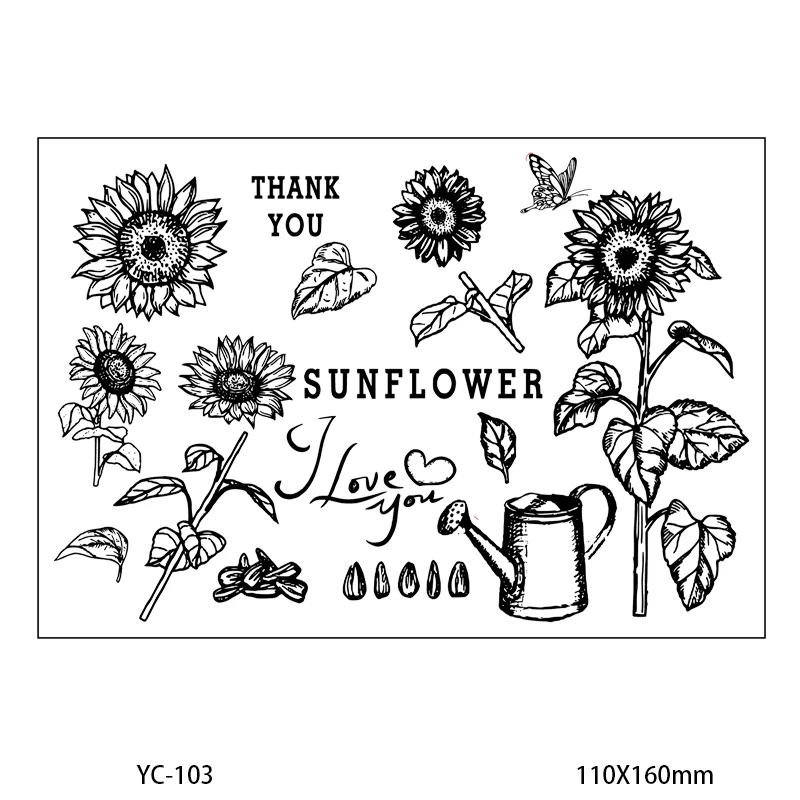 

Sunflower Transparent Clear Stamps For DIY Scrapbooking Card Making Silicone Stamps Fun Decoration Supplies