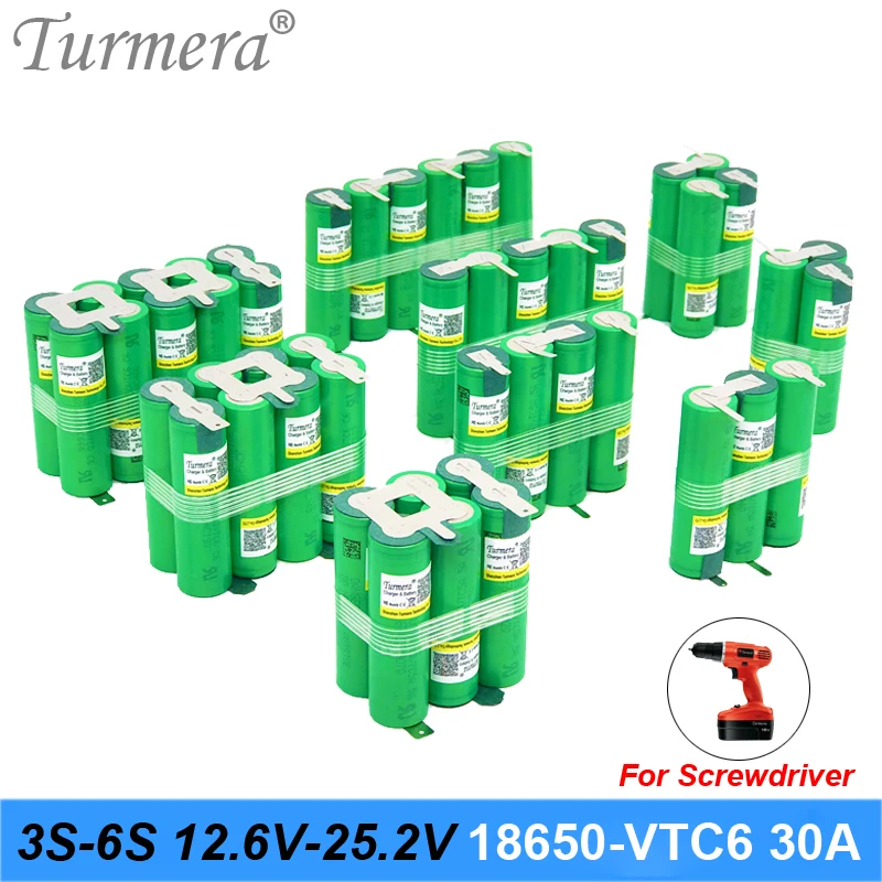 3S 4S 5s 6S 12,6 V 16,8 V 18V 25V 18650 аккумулятор US18650VTC6 3000mAh 600mAh 30A для шуры шуруповерт батареи(настройка