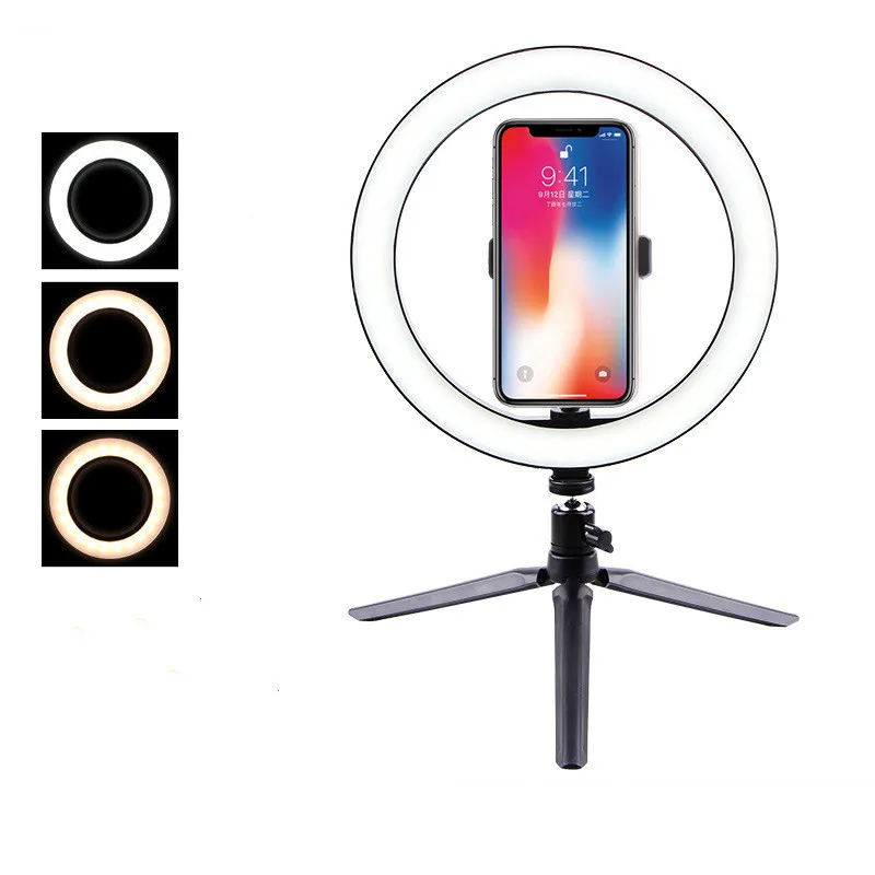 26cm Fill light 16, 26 см, кольцевой светильник, штатив, подставка для селфи, держатель для сотового телефона, для живого потока, макияж, заполняющий светильник, камера, светильник с регулируемой яркостью, кольцевой светильник - Цвет: 26cm Fill light