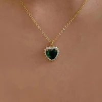 ywzixln trend elegant jewelry lovely crystal zircon heart pendant necklace unquie women fashion necklace wholesale n0283