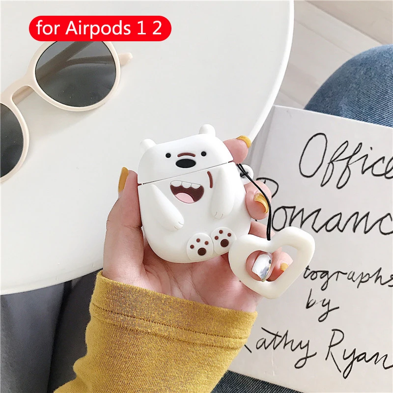 Для Apple Airpods чехол силиконовые милые аксессуары для мультяшных Airpods 2 Наушники коробка Беспроводная bluetooth-гарнитура защитный чехол