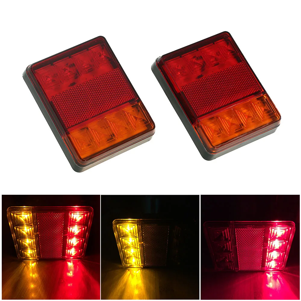 

2x12 В 8 светодиодов задний фонарь заднего хода для грузовика, фургона, грузовика, прицепа, стоп-сигнал, световой индикатор, поддержка прямой п...