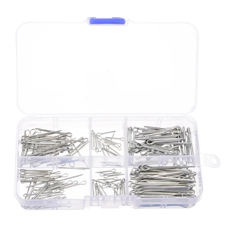 

Zinc Plated Steel Hard Case Link Split Cotter Pin Assortment 175Pcs/Set Sliver