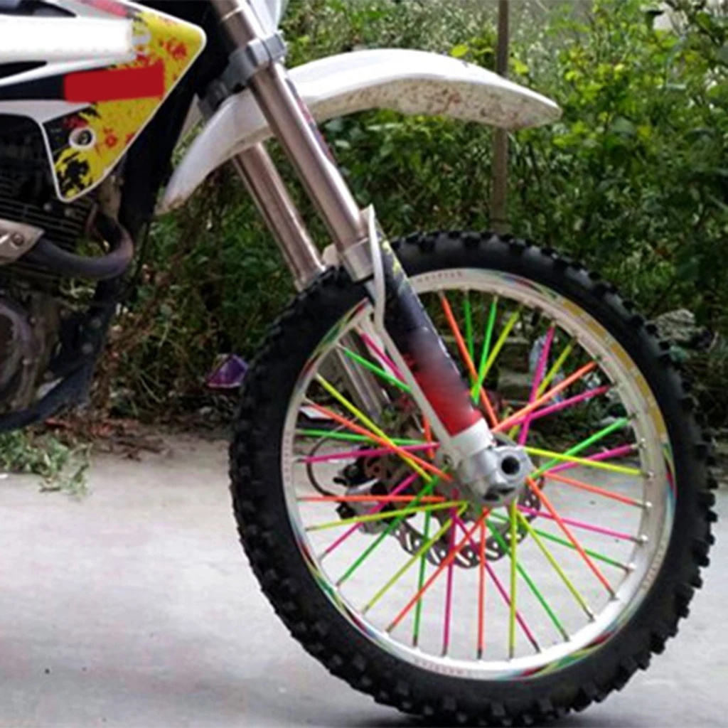 

144PCS Universal Motocross Wheel Rim Spoke Wraps Skins Covers Protector