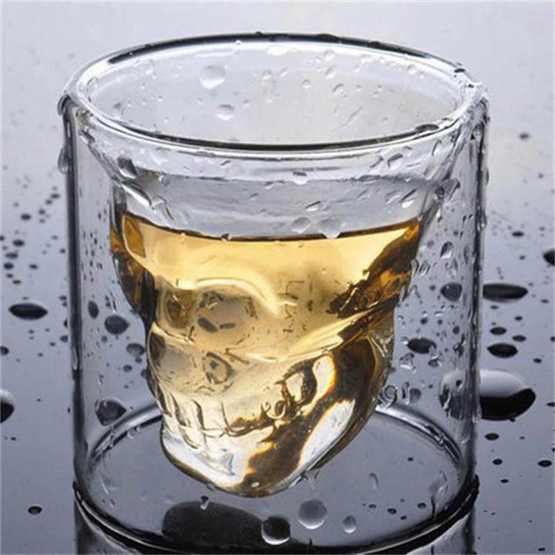 

Creative Skull Cup Shot Glass Transparent Cup Crystal Skull Head Glass Cup for Whiskey Wine Vodka Bar Club Beer Wine Glass