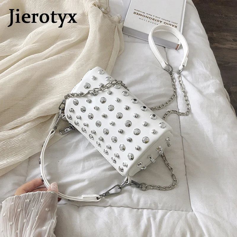 Модные женские сумки JIEROTYX из искусственной кожи с заклепками дизайнерские на