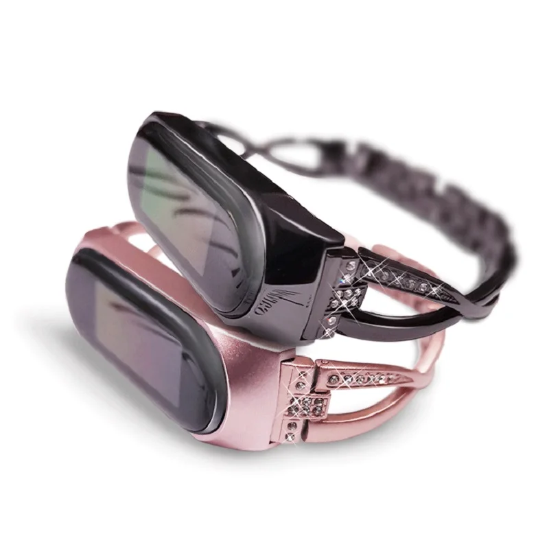 Сменный металлический ремешок бриллиантовый браслет Mi Band 6 5 4 для Xiaomi band на