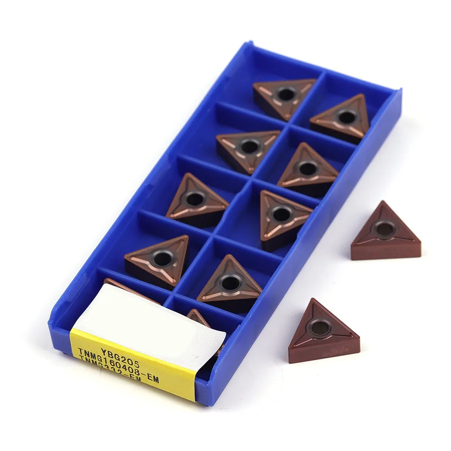 

TNMG160404 TNMG160408-EM TNMG160408 TNMG160404-EF YBG205 Carbide Inserts CNC Lathe Tools Cutting Blades External Turning Cutter