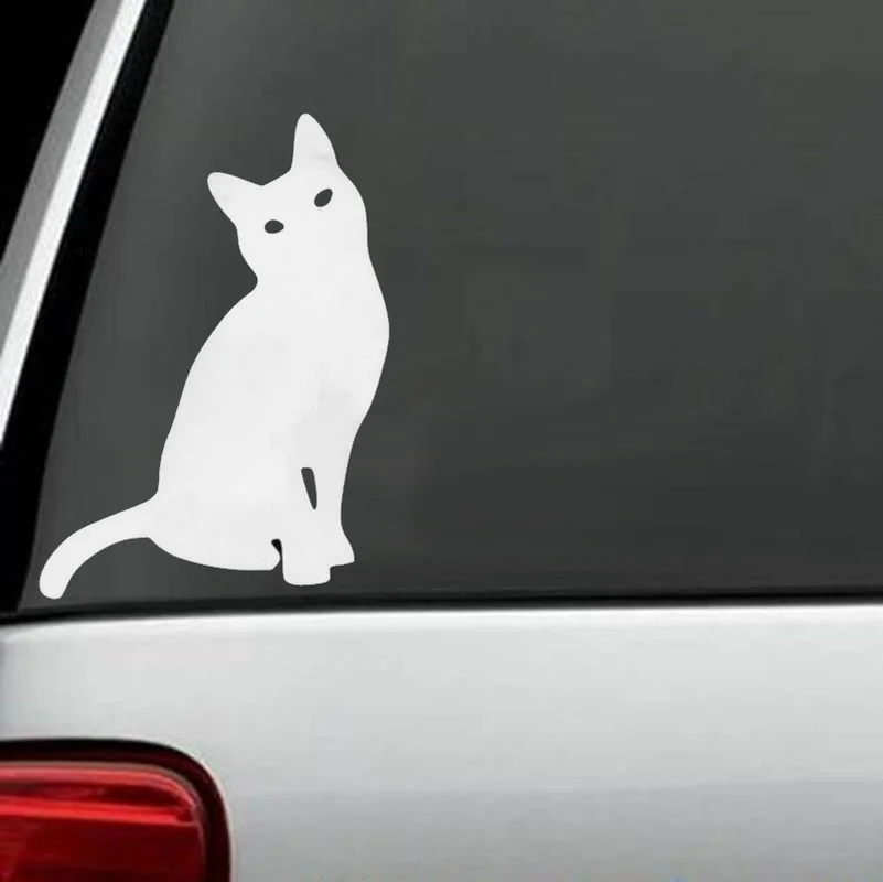 4 "* 6" Котик силуэт контур пижамы с забавными животными виниловые наклейки в
