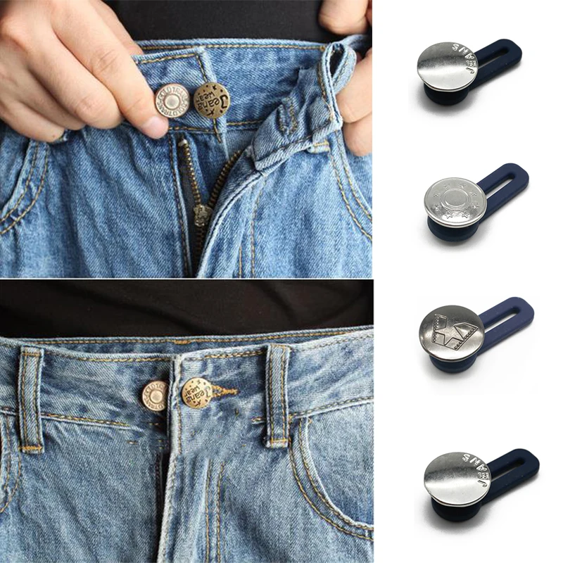 

1/5PCS Magic Metal Button Extender for Pants Jeans Free Sewing Adjustable Retractable Waist Extenders Button Sewing Accessories