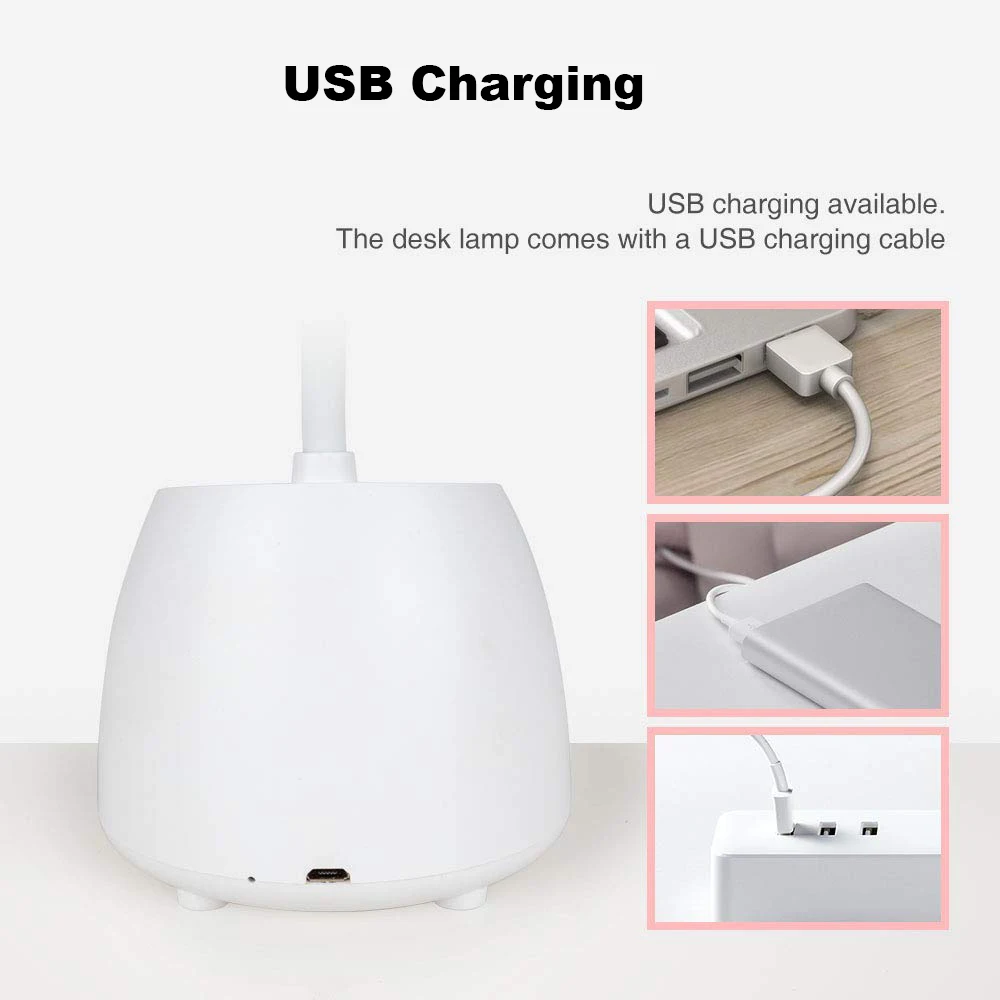 портативный Светодиодная настольная лампа Сенсорный выключатель Защита для