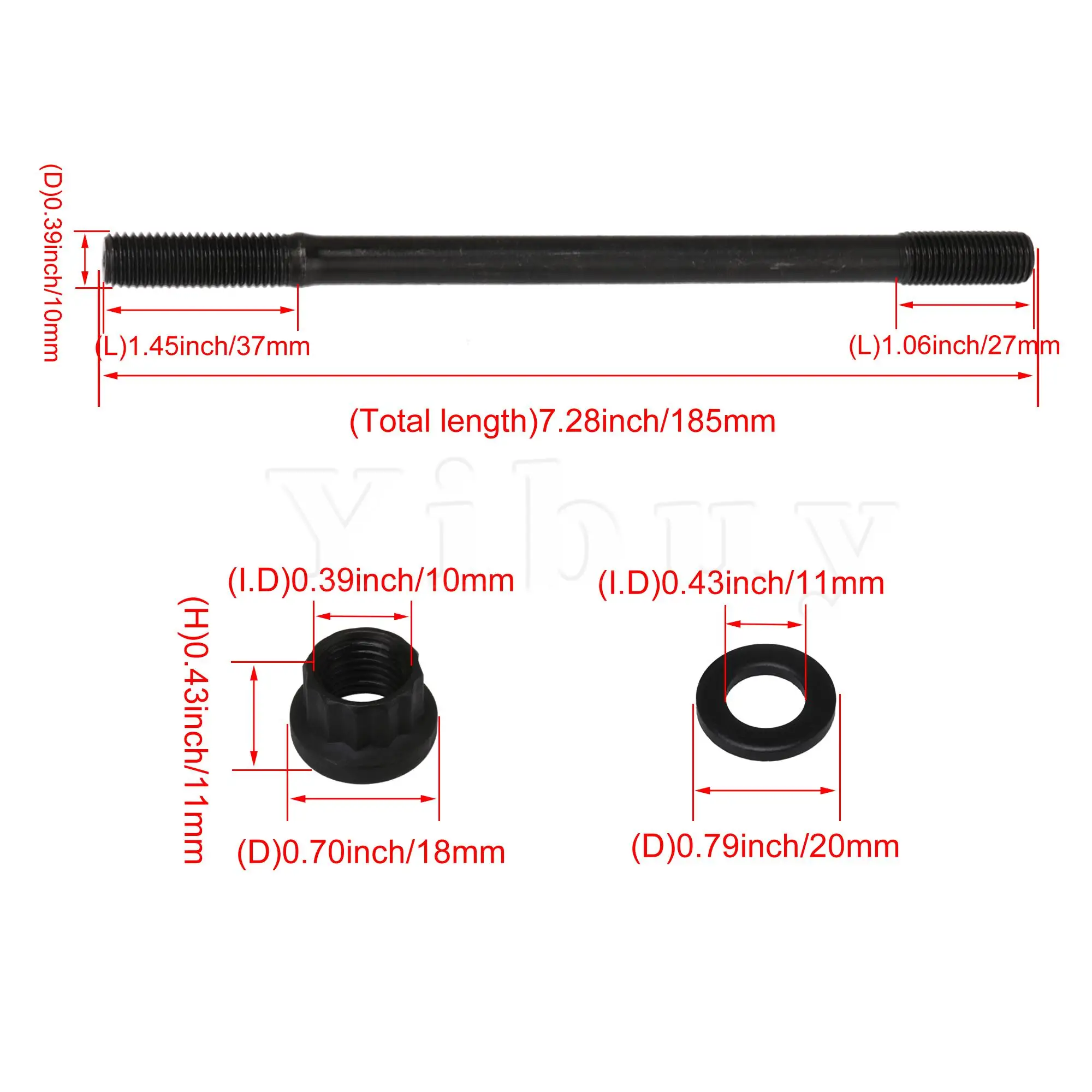 

10 x Black Head stud kit for Vehicle Car Upgrade Refit Fitting Set